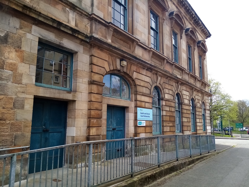 two-storey palazzo style building